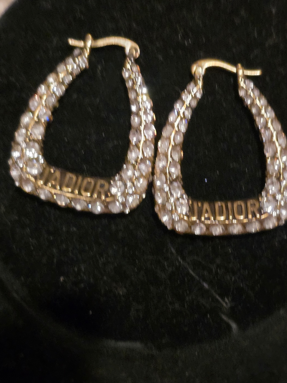 J'Adior Crystal-Embellished Gold Hoop Earrings - Picture 6 of 8